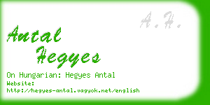 antal hegyes business card